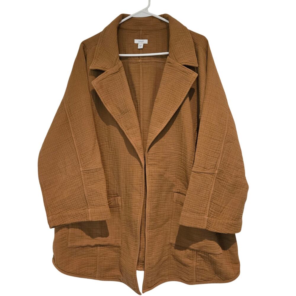 J. Jill XL Pure Jill Cotton Gauze Blazer Oversized Coastal Granny Boho Shacket - Picture 4 of 9